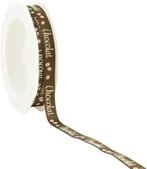 Enkelzijdig satijn lint chocolat 48 chocolate brown 10 mm