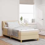 vidaXL Boxspringbed met Matras Crème 90x200 cm Stof Crème 90, Verzenden, Nieuw