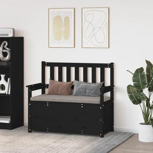 vidaXL Bankje 112,5x51,5x96,5 cm massief grenenhout zwart, Huis en Inrichting, Overige Huis en Inrichting, Nieuw, Verzenden