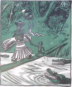 Spotprent Adolf Hitler als boeman in de voormalige koloni..., Verzenden