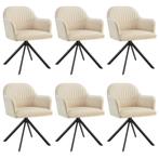 tectake Lona fluwelen draaistoel met dikke vulling - crème/z, Huis en Inrichting, Stoelen, Verzenden, Nieuw