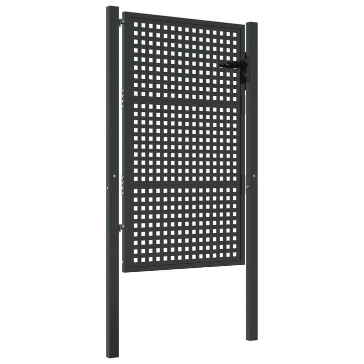 Metalen Poort 105x200 - Retour Deal - Antraciet - Veiligh..., Tuin en Terras, Tuinhekken en Hekwerk, Met poort, Nieuw, IJzer, Tuinhek