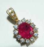 Pendentif - 18 carats Or jaune Rubis - Diamant