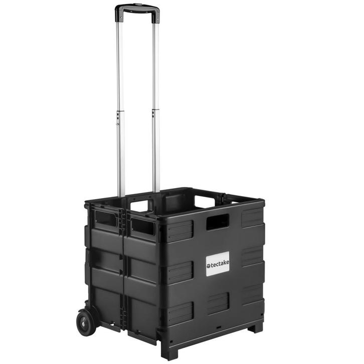 tectake Inkooptrolley, boodschappen trolley opvouwbaar - zwa, Handtassen en Accessoires, Koffers, Verzenden