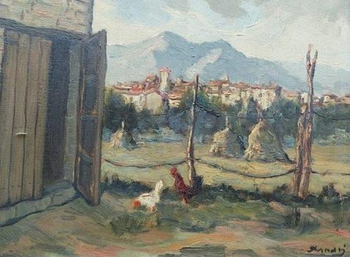 Eduard Xandrí Calvet (1922-2013) - El Poble, Antiek en Kunst, Kunst | Schilderijen | Klassiek