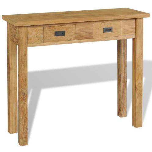 vidaXL Wandtafel massief teakhout 90x30x80 cm, Huis en Inrichting, Tafels | Bijzettafels, Nieuw, Verzenden