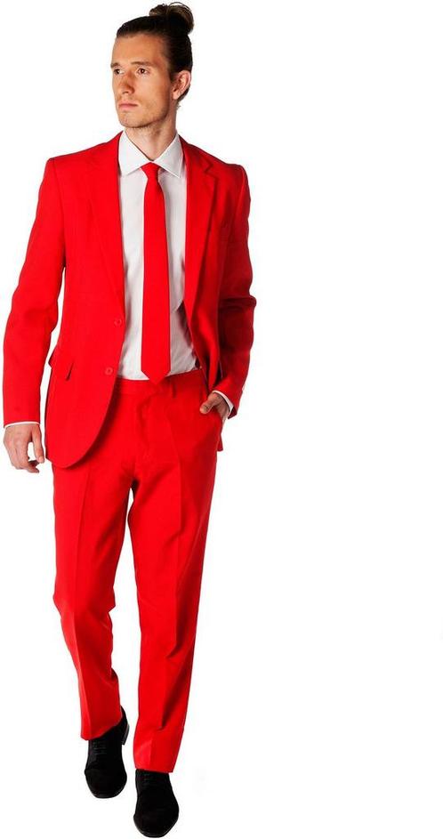 OppoSuits Red Devil Kostuum maat Maat 52/54 (L) Heren, Kleding | Heren, Kostuums en vesten, Rood, Nieuw, Maat 52/54 (L), Verzenden