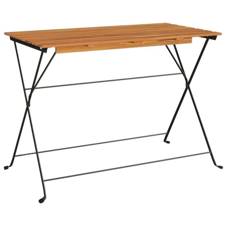 Klaptafel Acacia & Staal | OP=OP | 100x54 cm | -71%, Tuin en Terras, Tuintafels, Rechthoekig, Nieuw, Hout, Verzenden