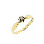Gouden solitairring met diamant; 0,04 ct., Handtassen en Accessoires, Ringen, Gebruikt, Overige kleuren, Ophalen of Verzenden