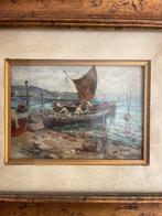 Scuola italiana (XX), firmato Nicolini - Barche e pescatori, Antiek en Kunst