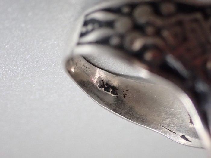 Zilver - Ring - Uilen ring Hematiet, Antiquités & Art, Art | Objets design