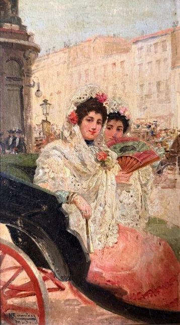 Manuel Ramírez Ibáñez (1856-1925) - In carrozza a Madrid