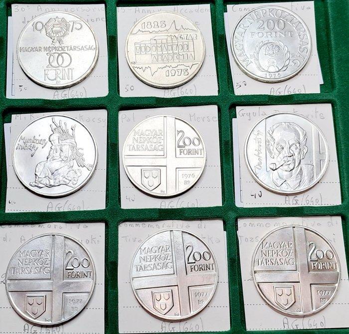 Hongarije. Lot of 9 silver coins., Postzegels en Munten, Munten | Europa | Niet-Euromunten