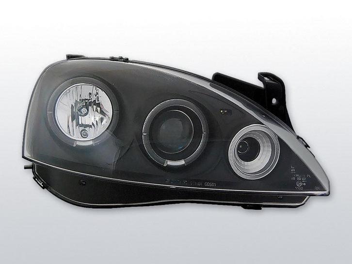 Koplampen Angel Eyes | Opel Corsa C 2000-2006 | LED |zwart, Auto-onderdelen, Verlichting, Nieuw, Opel, Verzenden