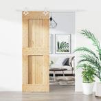 vidaXL Schuifdeur met beslag 70x210 cm massief grenenhout, Doe-het-zelf en Bouw, Deuren en Vliegenramen, Verzenden, Nieuw