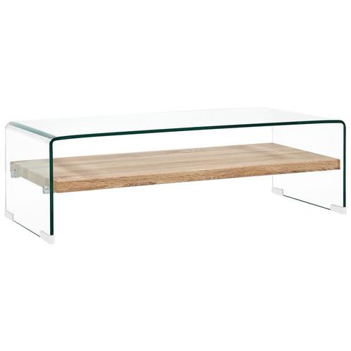 vidaXL Salontafel 98x45x31 cm gehard glas transparant, Maison & Meubles, Tables | Tables de salon, Envoi