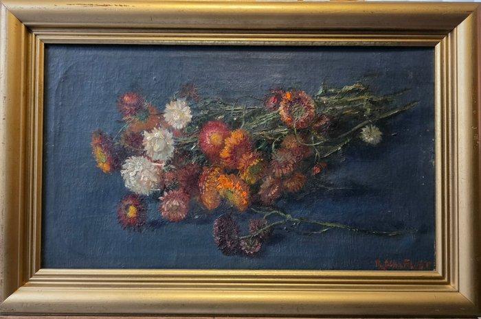 Romain Malfliet (1910 – 2006) - Stilleven met droogbloemen, Antiek en Kunst, Kunst | Schilderijen | Klassiek