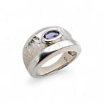 Zonder Minimumprijs - Ring Zilver - Tanzaniet, Handtassen en Accessoires, Ringen, Nieuw