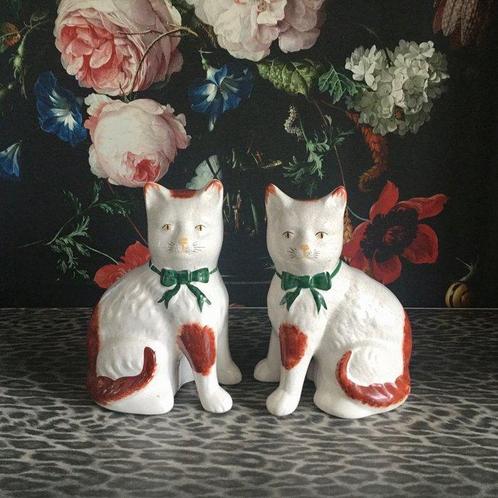 Chat et chat du Staffordshire (2) - Vintage - Céramique, Antiek en Kunst, Antiek | Wandborden en Tegels