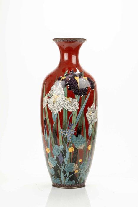 Vase - Argent, Émail, Un vase en cloisonné de 46 cm, Antiek en Kunst, Antiek | Overige Antiek