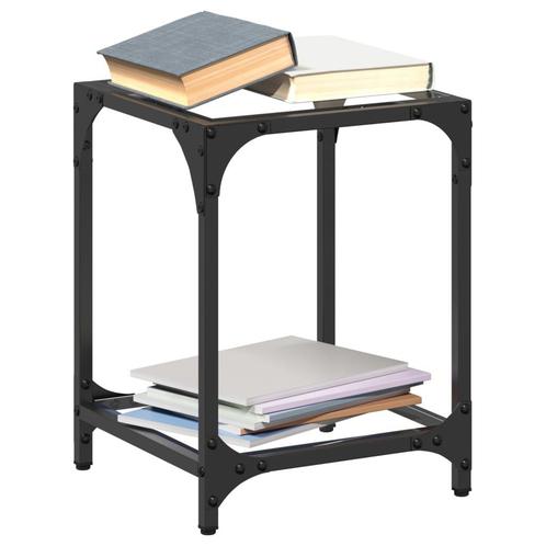 vidaXL Salontafel met transparant glazen blad 30x30x40 cm, Huis en Inrichting, Tafels | Salontafels, Nieuw, Verzenden
