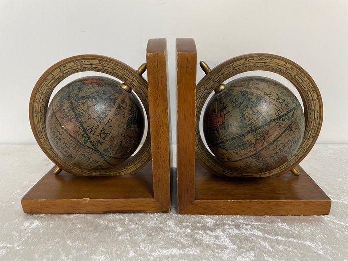 Boekensteunen - Hout, Papier - Boekensteunen Wereldbol, Antiek en Kunst, Curiosa en Brocante