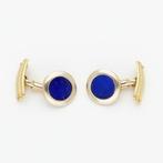 Boutons de manchette - 18 carats Or jaune Lapis-lazuli