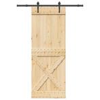 vidaXL Schuifdeur met beslag 85x210 cm massief grenenhout, Verzenden, Nieuw