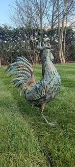 sculptuur, Antiek groene decoratieve haan - 56 cm - IJzer