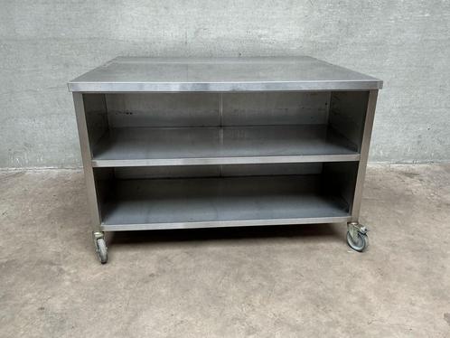 Verrijdbare rvs werktafel met opbergruimte 140 cm, Zakelijke goederen, Horeca | Keukenapparatuur, Gebruikt, Inox Meubilair, Ophalen of Verzenden