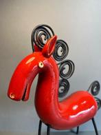 Mario Klara - Sculpture, Czerowony Ko - 27 cm - Argile,