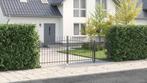 vidaXL Tuindeur met Spiespunt Zwart 100x400 cm Staal, Tuin en Terras, Tuinpoorten, Verzenden, Nieuw