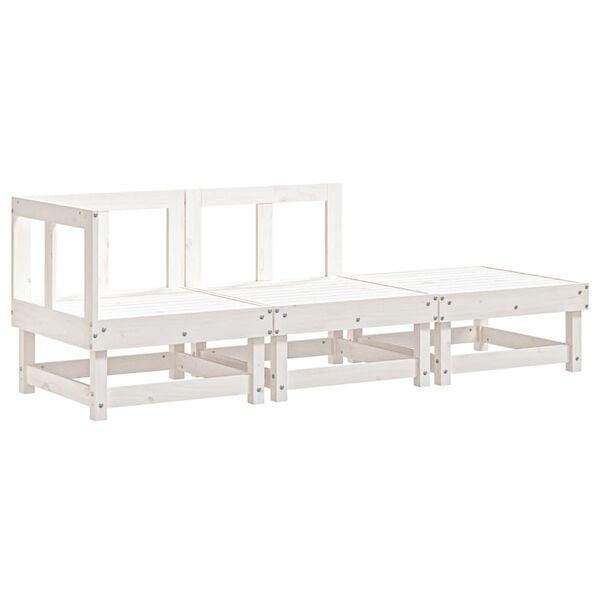 Tuinset Grenen Wit | OP=OP! | Lounge Deal -42% Korting, Tuin en Terras, Tuinsets en Loungesets, Nieuw, Hout, Loungeset, 3 zitplaatsen
