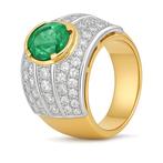 Ring - 18 karaat Geel goud, Witgoud - 2.11ct. tw. Smaragd -, Nieuw