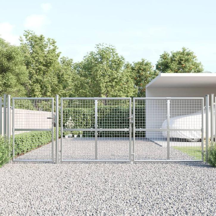 vidaXL Tuinpoort 400x175 cm gaas en gegalvaniseerd staal, Tuin en Terras, Tuinpoorten, Nieuw, Verzenden