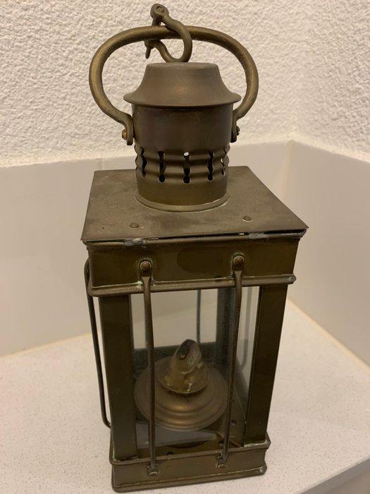 WEDGE - Lantaarn - Glas, Koper - koperen scheepslamp, Antiek en Kunst, Curiosa en Brocante