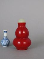 Snuiftabak-fles - Mooi getint rood glas - Peking glas -, Antiek en Kunst