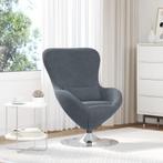 vidaXL Eierschommel Donkergrijs Velvet, Huis en Inrichting, Fauteuils, Verzenden, Nieuw