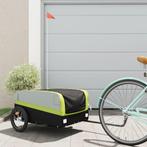 vidaXL Fietstrailer 45 kg ijzer zwart en groen, Fietsen en Brommers, Verzenden, Nieuw