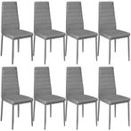 tectake Eetkamerstoelen, kunstleer - grijs, Set van 8, Huis en Inrichting, Stoelen, Verzenden, Nieuw