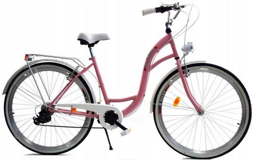 Meisjesfiets 26 inch - stadsfiets 7 versnellingen - roze wit, Fietsen en Brommers, Fietsen | Meisjes, Nieuw, Ophalen of Verzenden