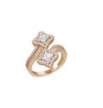 Bague - 18 carats Or rose - 0.88ct. tw. Diamant (Naturelle), Nieuw