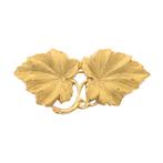 Gouden broche | Bladeren (vintage, speld, geelgoud), Handtassen en Accessoires, Broches, Ophalen of Verzenden, Gebruikt, Overige kleuren