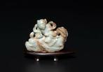 Boy On A Dragon-carp - Jade - China - Qing Dynastie
