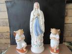 Set van 3 Porseleinen Religieuze beelden - Madonna en, Antiek en Kunst