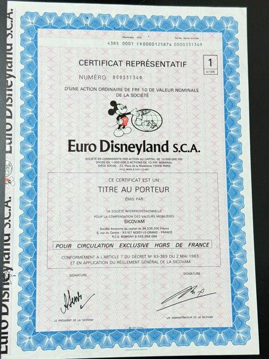 Euro Disneyland S.C.A. (Euro Disney) - 1 Aandeelbewijs van 1, Verzamelen, Disney