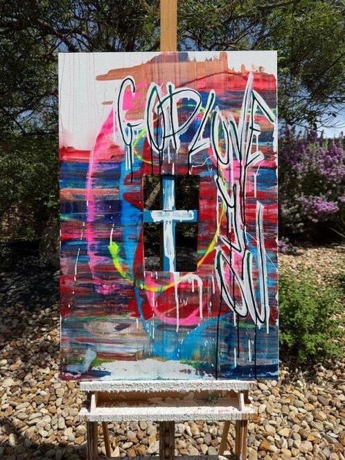 Karl Lagasse (1981) - God Love You (Grande toile) - No, Antiek en Kunst, Kunst | Schilderijen | Modern