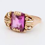 Ring - 18 karaat Roségoud Saffier, Handtassen en Accessoires, Ringen, Nieuw