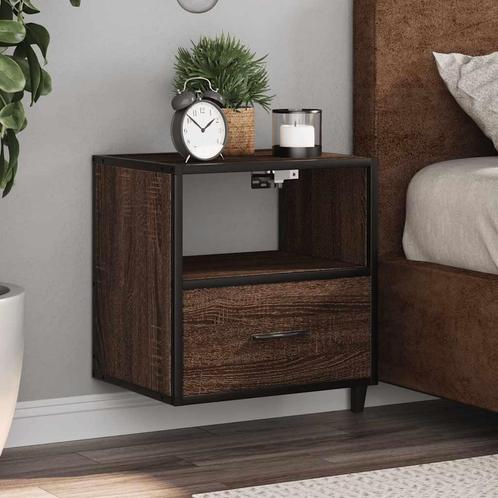 vidaXL Nachtkastjes 2st wandgemonteerd 40x31x39,5cm bruin, Huis en Inrichting, Slaapkamer | Nachtkastjes, Nieuw, Verzenden