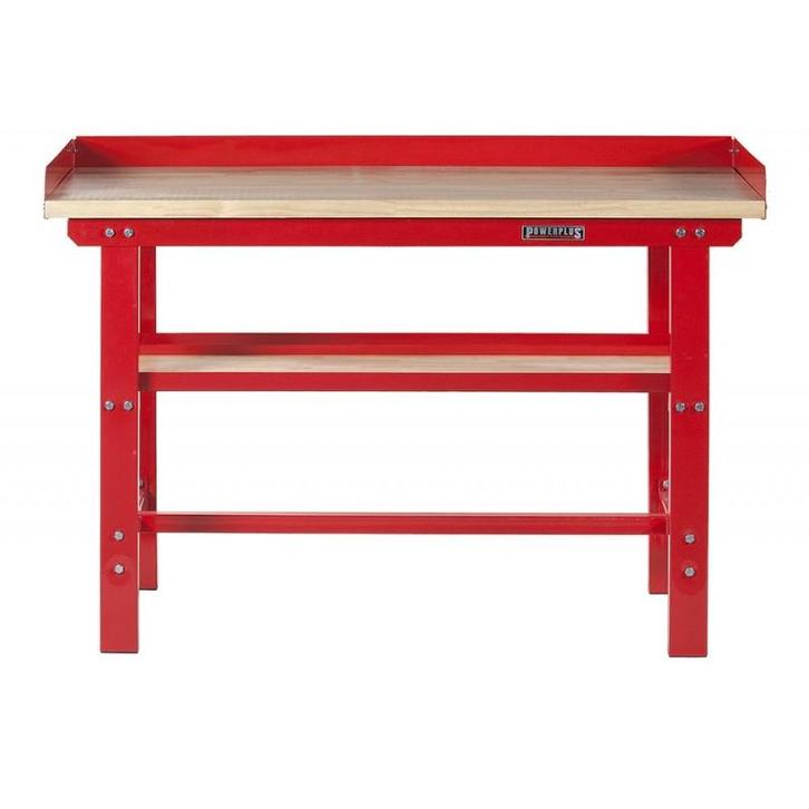 Werkbank 150 cm met hardhouten blad en opzetrand, Doe-het-zelf en Bouw, Werkbanken, Ophalen of Verzenden